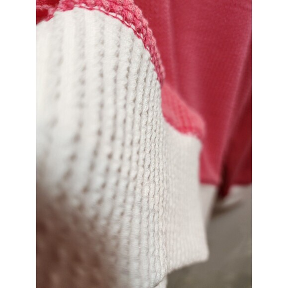 MAGIC FIT WOMEN S/M PINK WHITE SWEATER RIBBED KNIT OVERSIZED RELAXED COMFY LOOSE - Picture 7 of 13